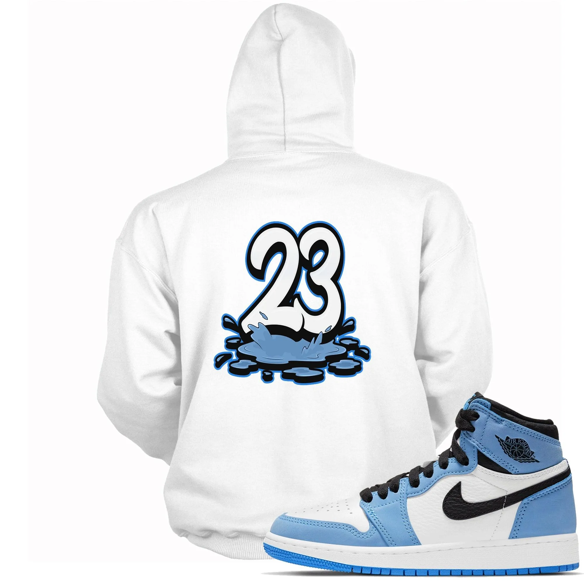 1 High White University Blue Black Hoodie 23 Melting