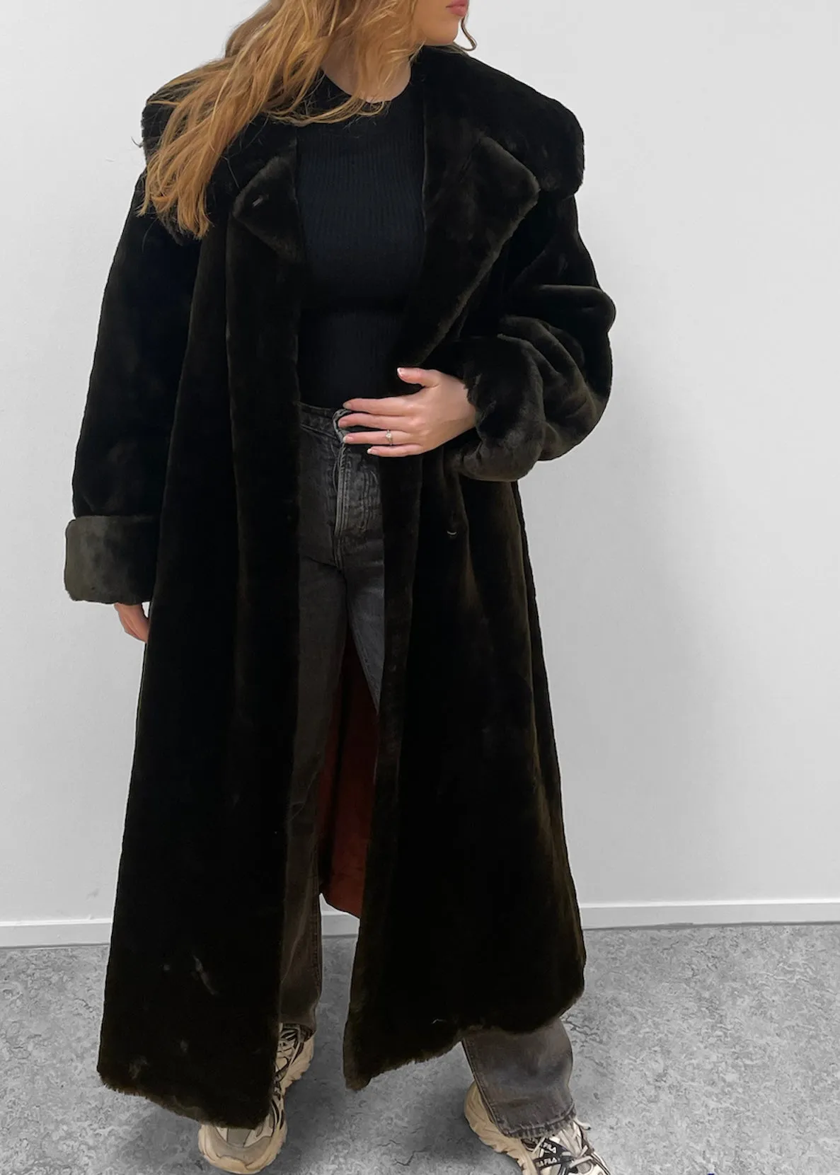 1950s Full Length Moppy Coat XL