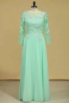 2024 Prom Dresses Bateau A Line Chiffon Floor Length With PZ6X7AJN