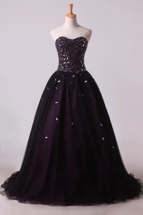 2024 Quinceanera Dresses Ball Gown Sweetheart Floor Length With Beading P3XA2K44