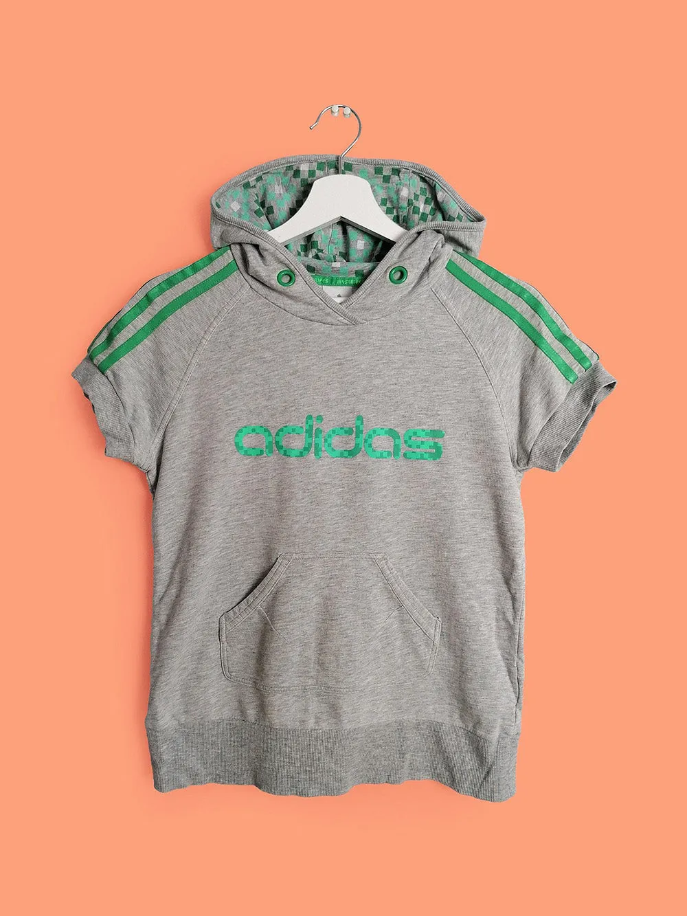 ADIDAS Short Sleeve Hoodie T-shirt ~ size XS- S