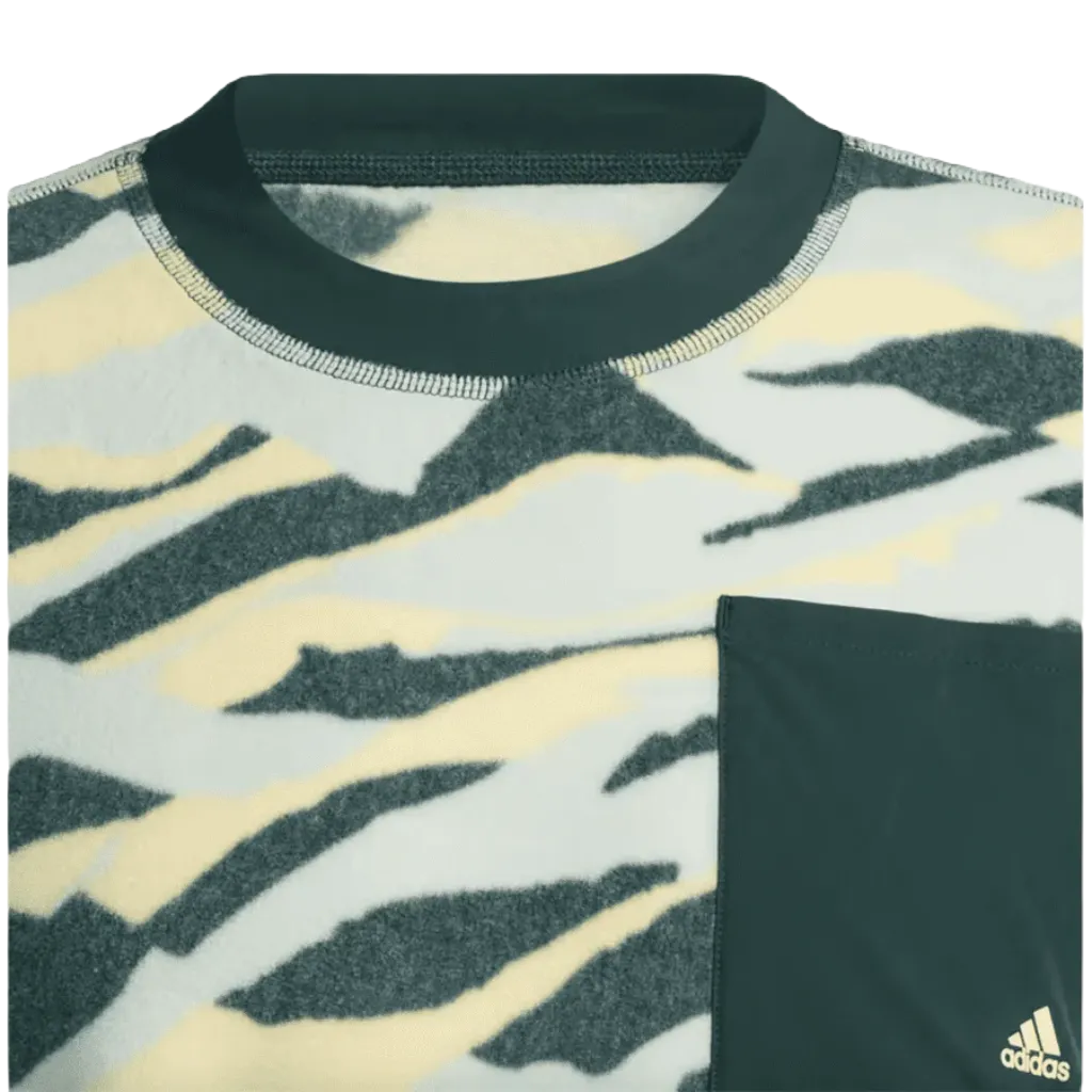 Adidas Texture-Print Crew Sweatshirt - Green