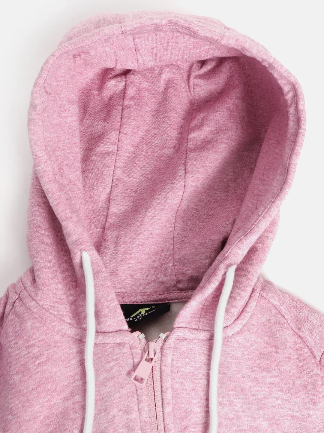 Alcis Girls Pink Solid Hooded Sweatshirt