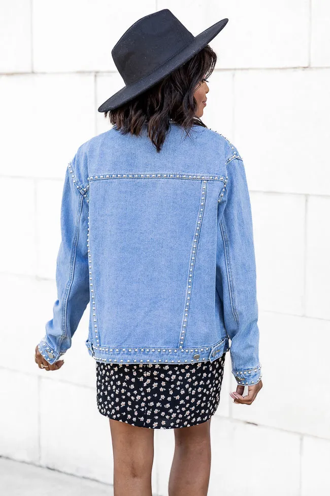 All I Think About Medium Wash Studded Jacket FINAL SALE