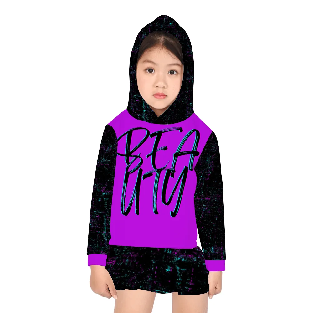 Beauty Lovely Long Sleeve Hooded Dress for Girls