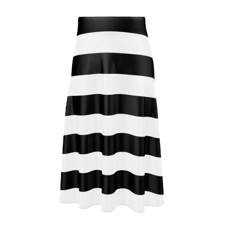 Boldly Striped Midi Skirt