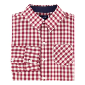 Boys Red Gingham Button Down