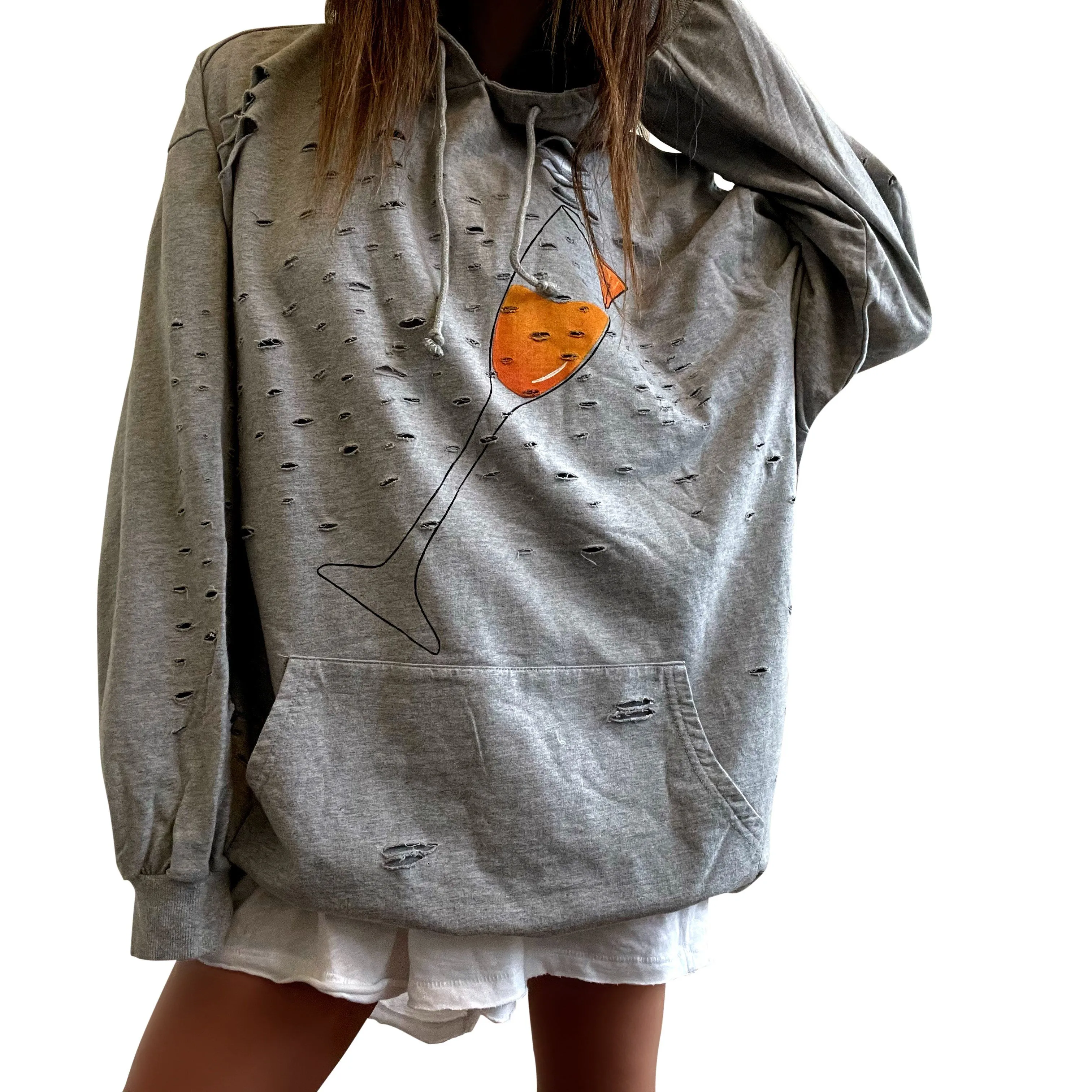 'BRUNCH TIME' PAINTED HOODIE