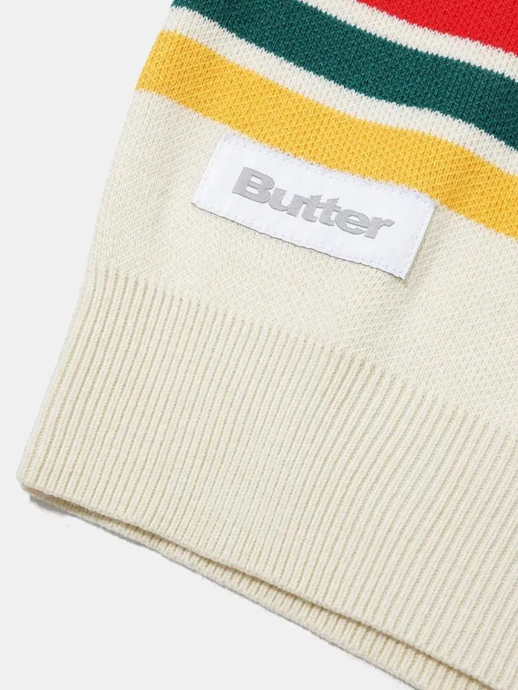 Butter Goods Stripe Knitted Sweater - Cream