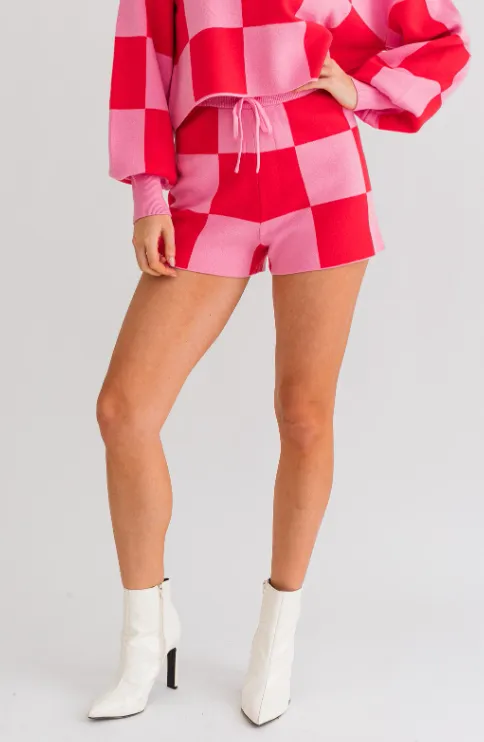 Checkered Sweater Shorts - Final Sale 40% off