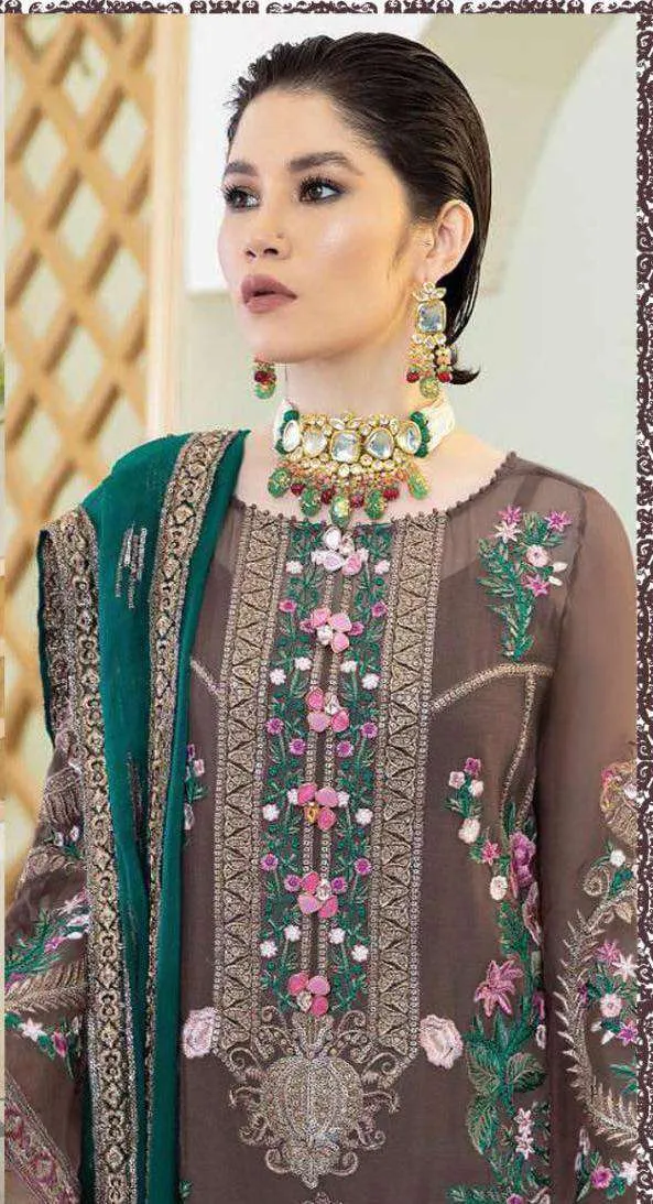 Dark Brown Pure Pakistani Style Suit