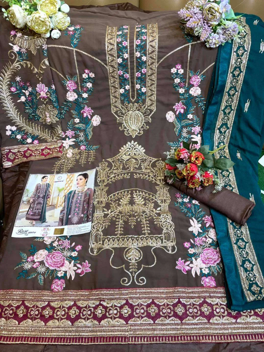 Dark Brown Pure Pakistani Style Suit