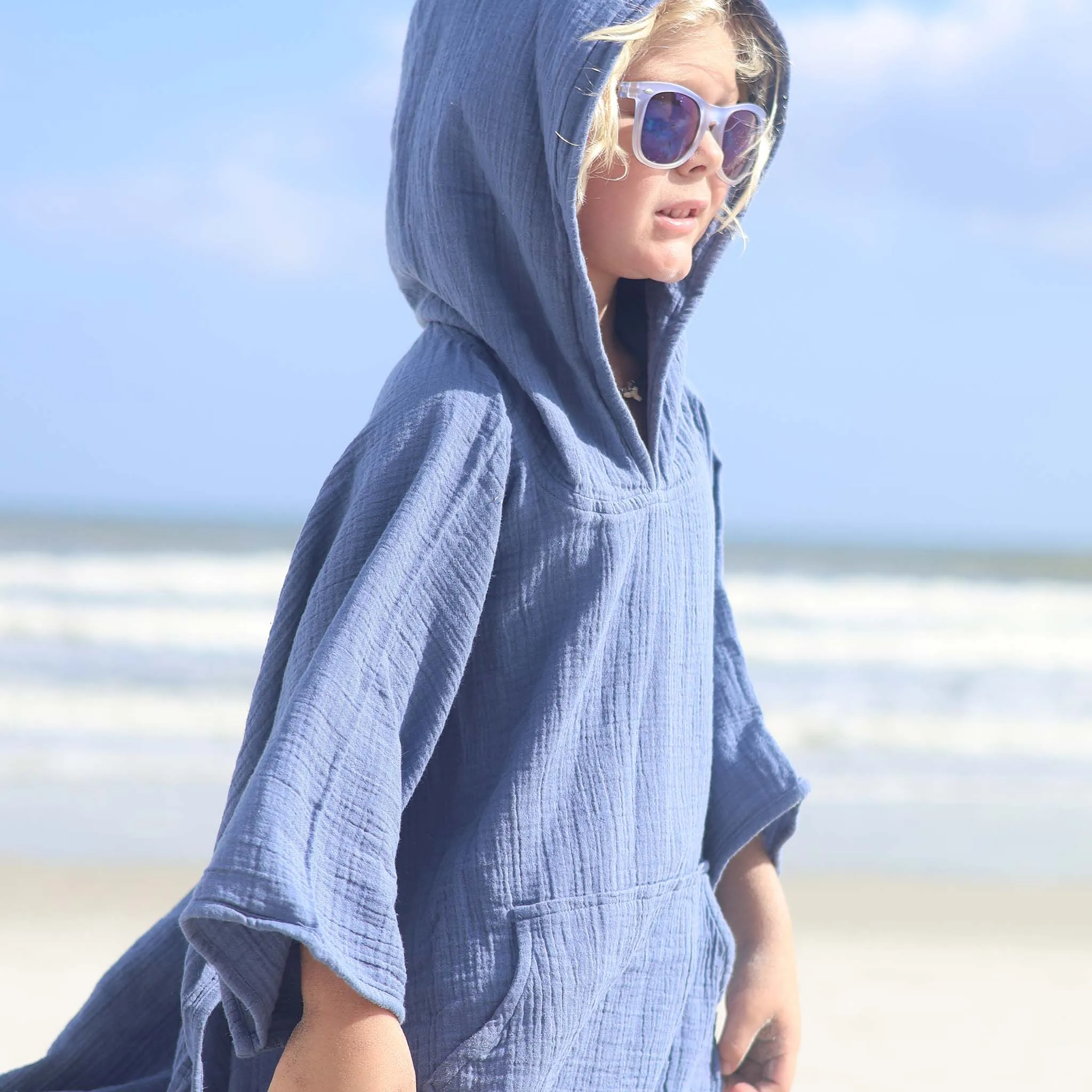 Denim Blue Beach Poncho