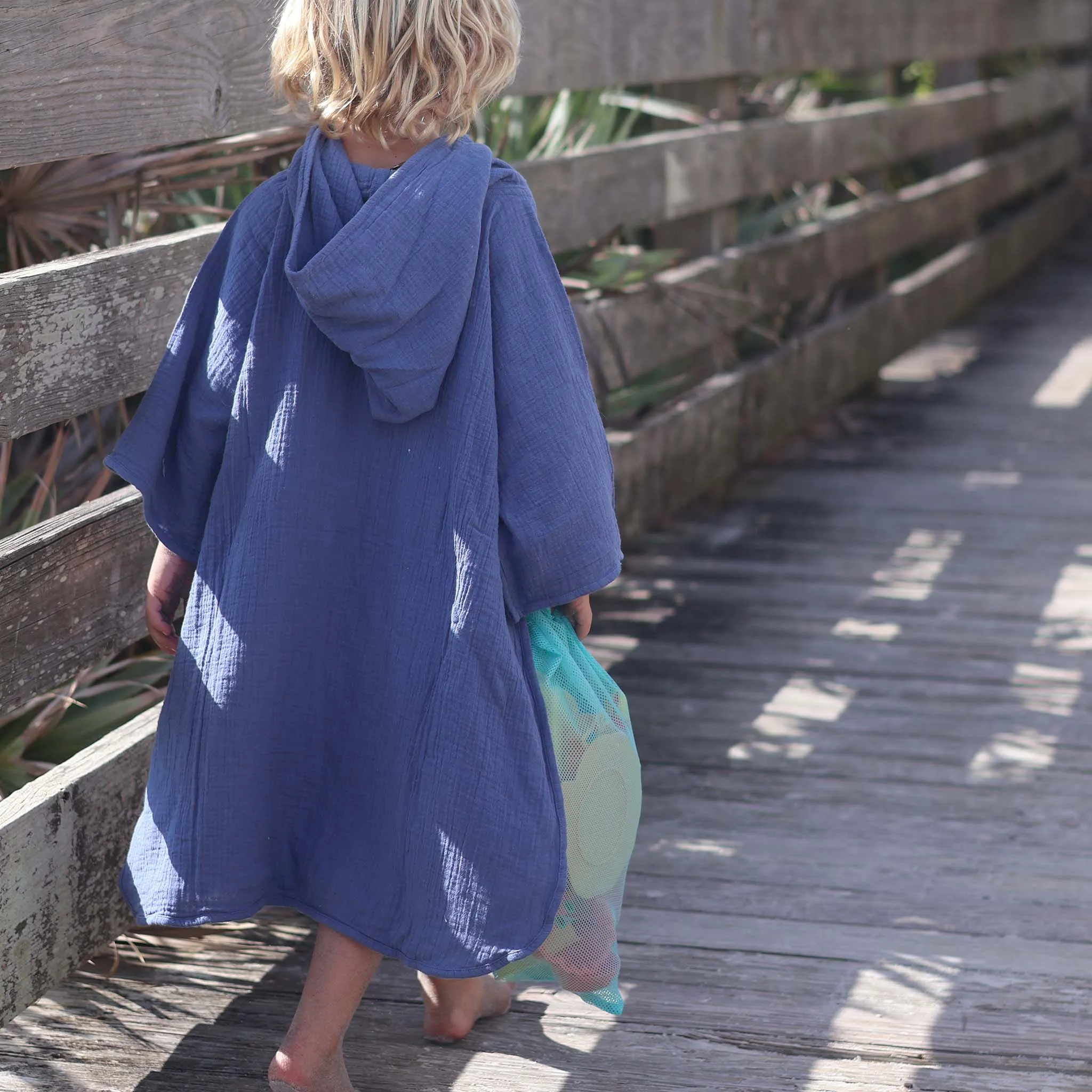 Denim Blue Beach Poncho