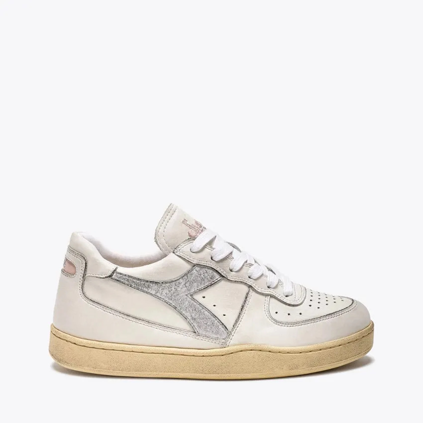 DIADORA HERITAGE SNEAKERS MI BASKET LOW SILVER WN BIANCO-ARGENTO