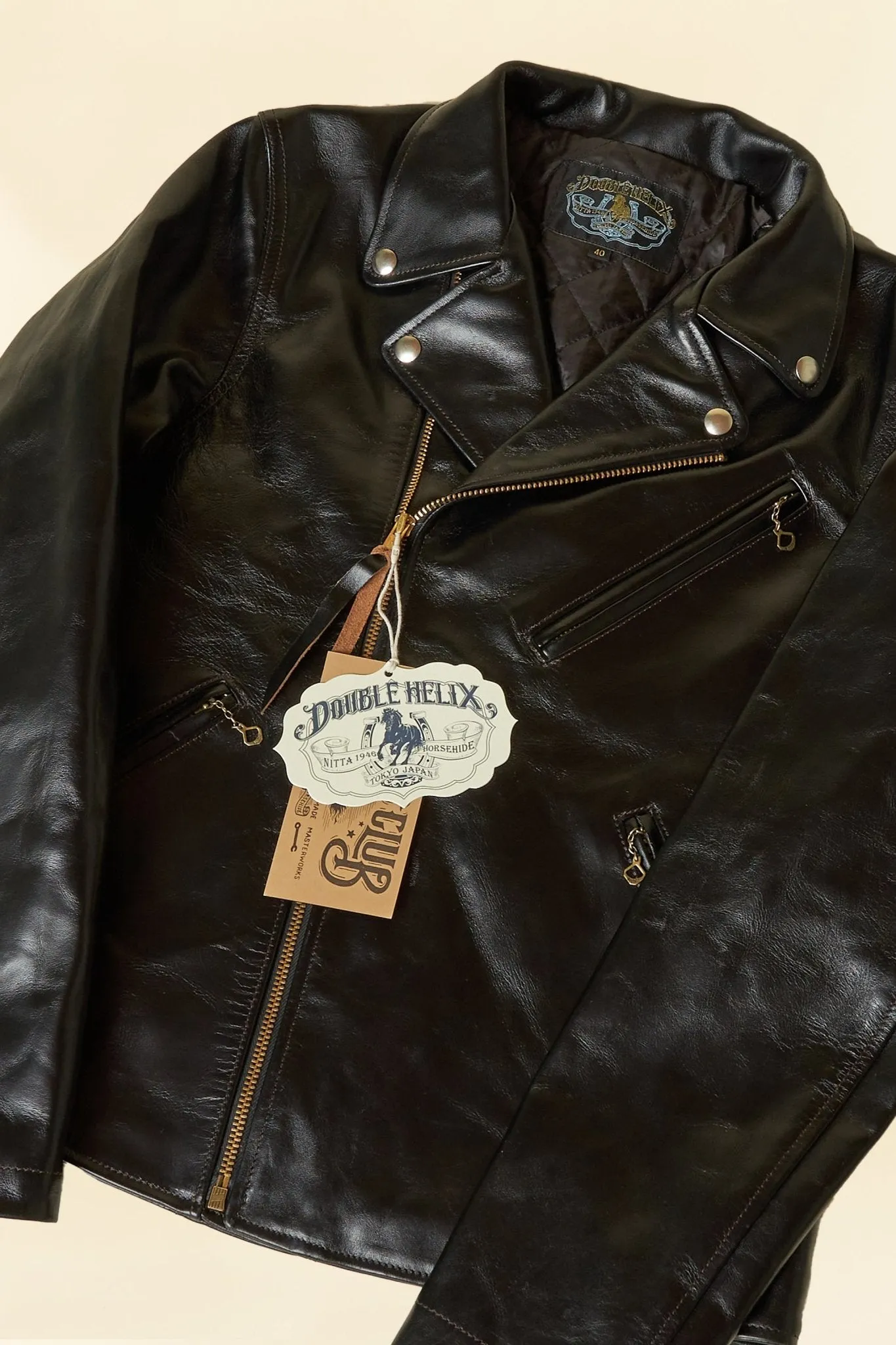 Double Helix Deviant Premium Black Horsehide Leather Jacket