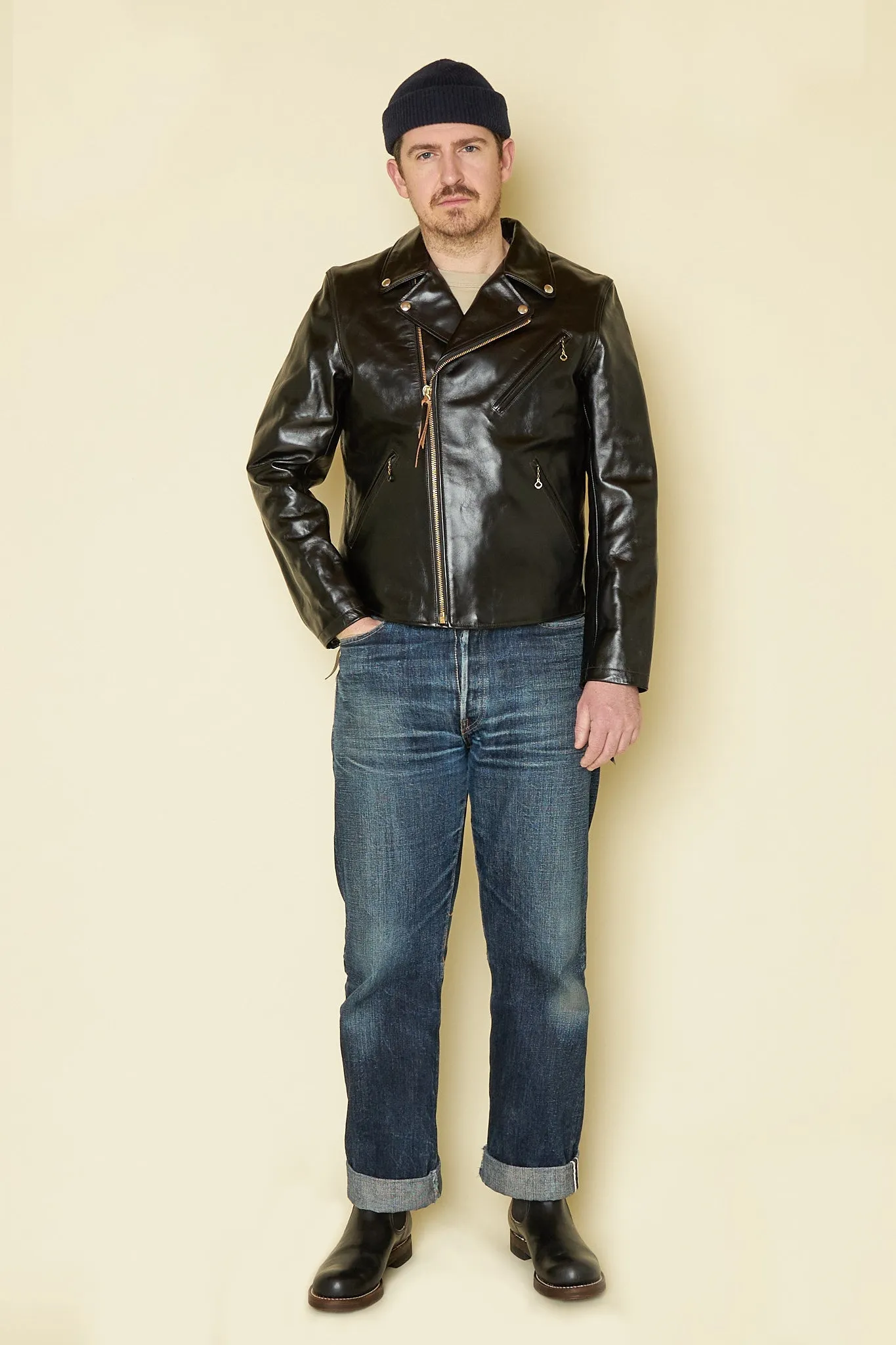 Double Helix Deviant Premium Black Horsehide Leather Jacket