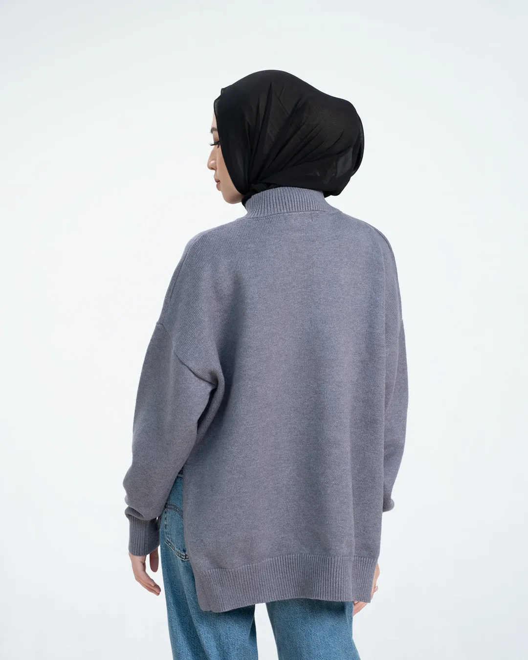 Esmee Sweater - Dark Grey - Sweater Atasan Knitwear Wanita - KW1720180