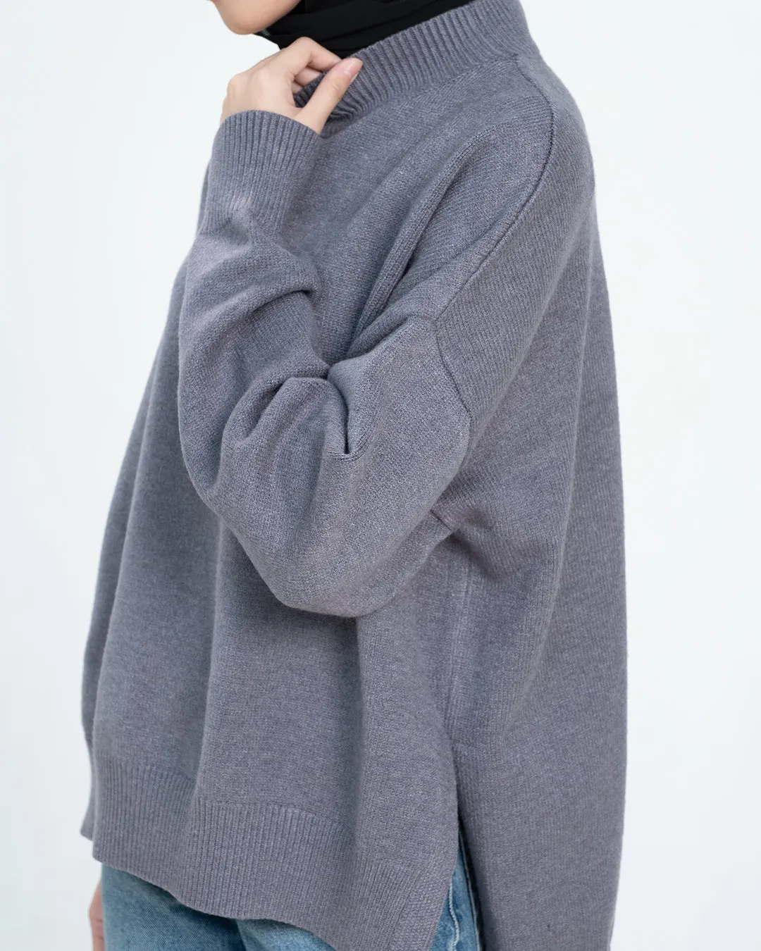 Esmee Sweater - Dark Grey - Sweater Atasan Knitwear Wanita - KW1720180