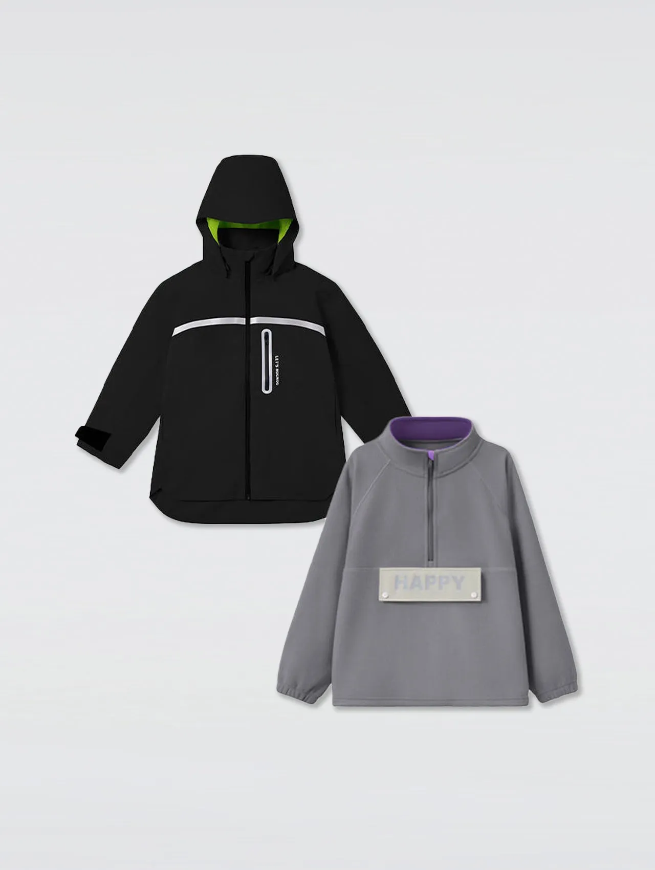 Family Windbreak Jacket with Fleece Lined Warm Suit