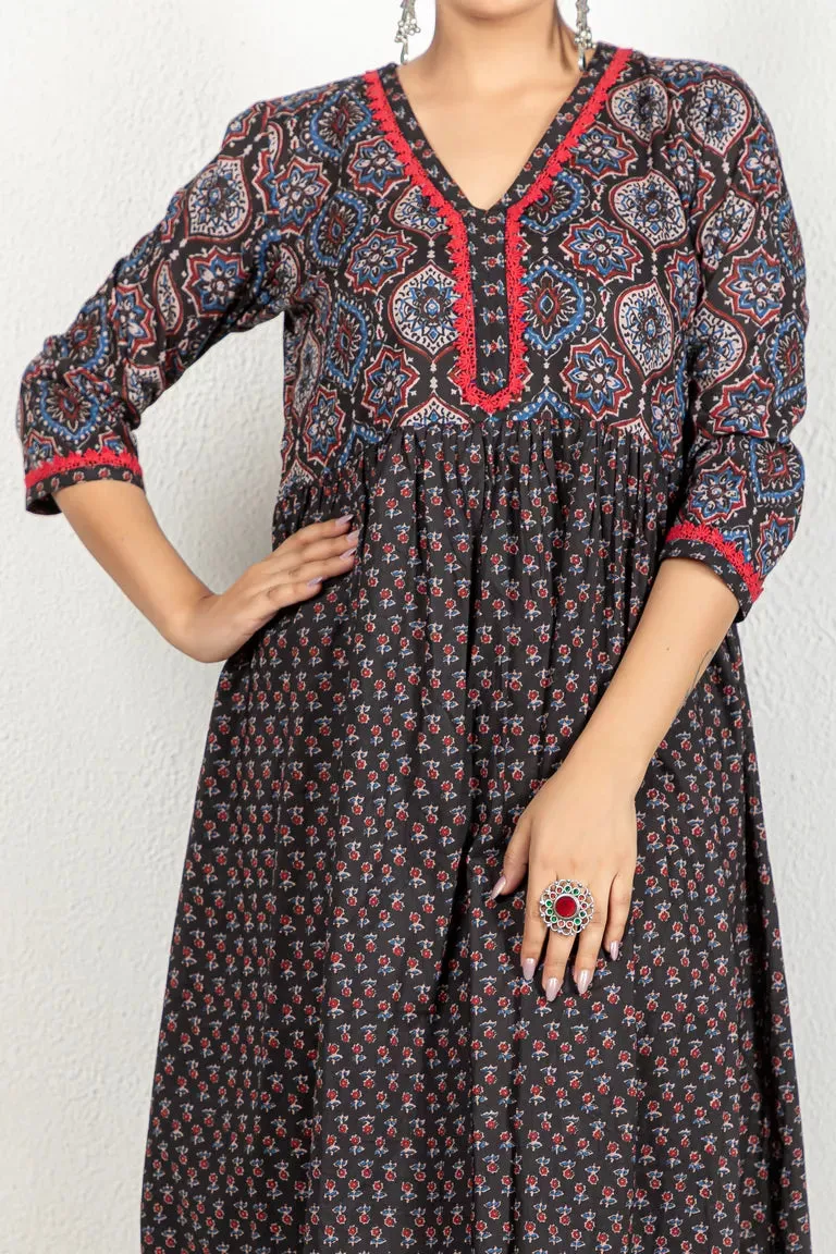 Flared Cotton Printed Kurta