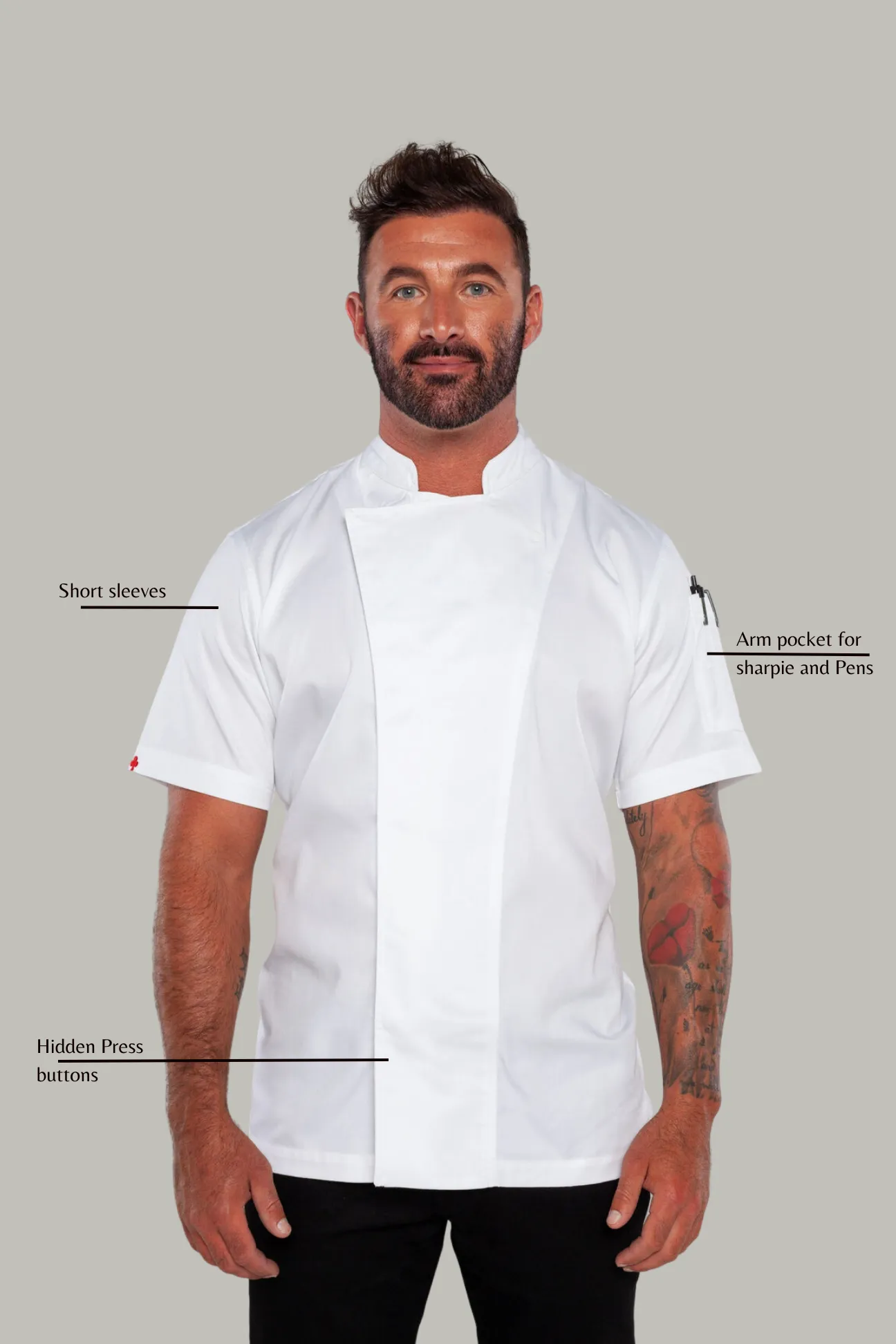 Flinders White Chef jacket with Cool-vent