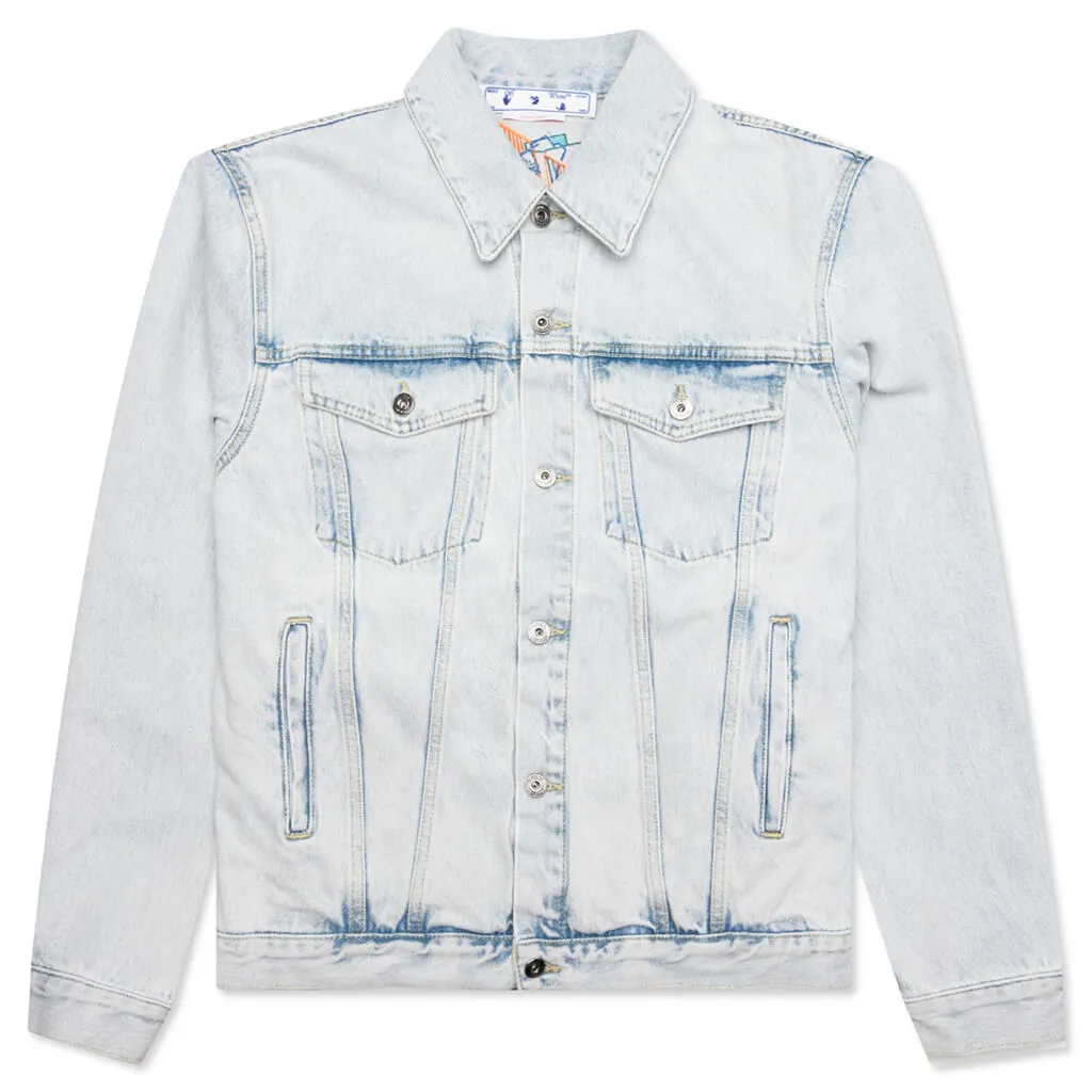 Graffiti EMB Denim Skate Jacket - Extreme Blue