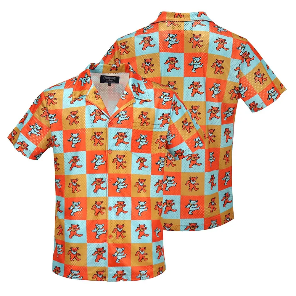 Grateful Dead | Mesh Button Down | Orange Bear