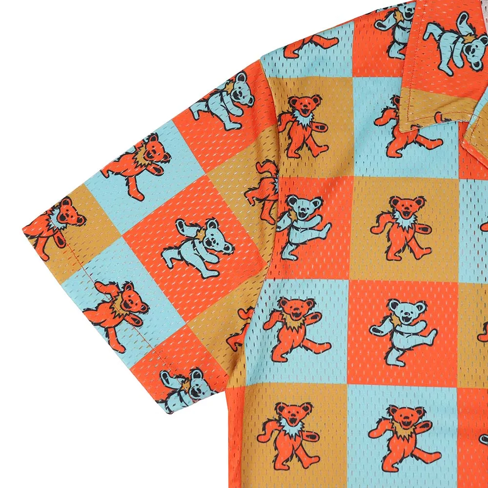 Grateful Dead | Mesh Button Down | Orange Bear