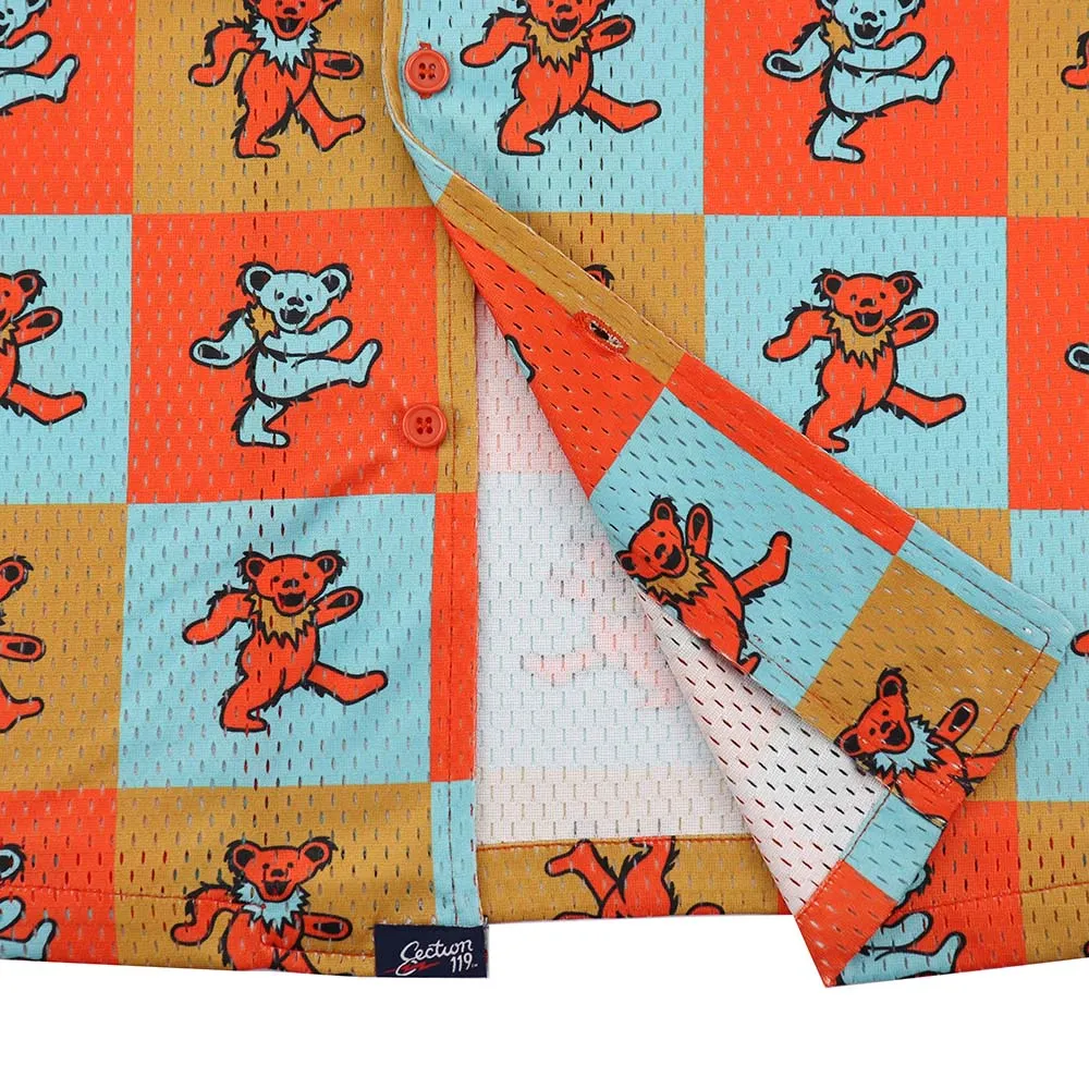 Grateful Dead | Mesh Button Down | Orange Bear