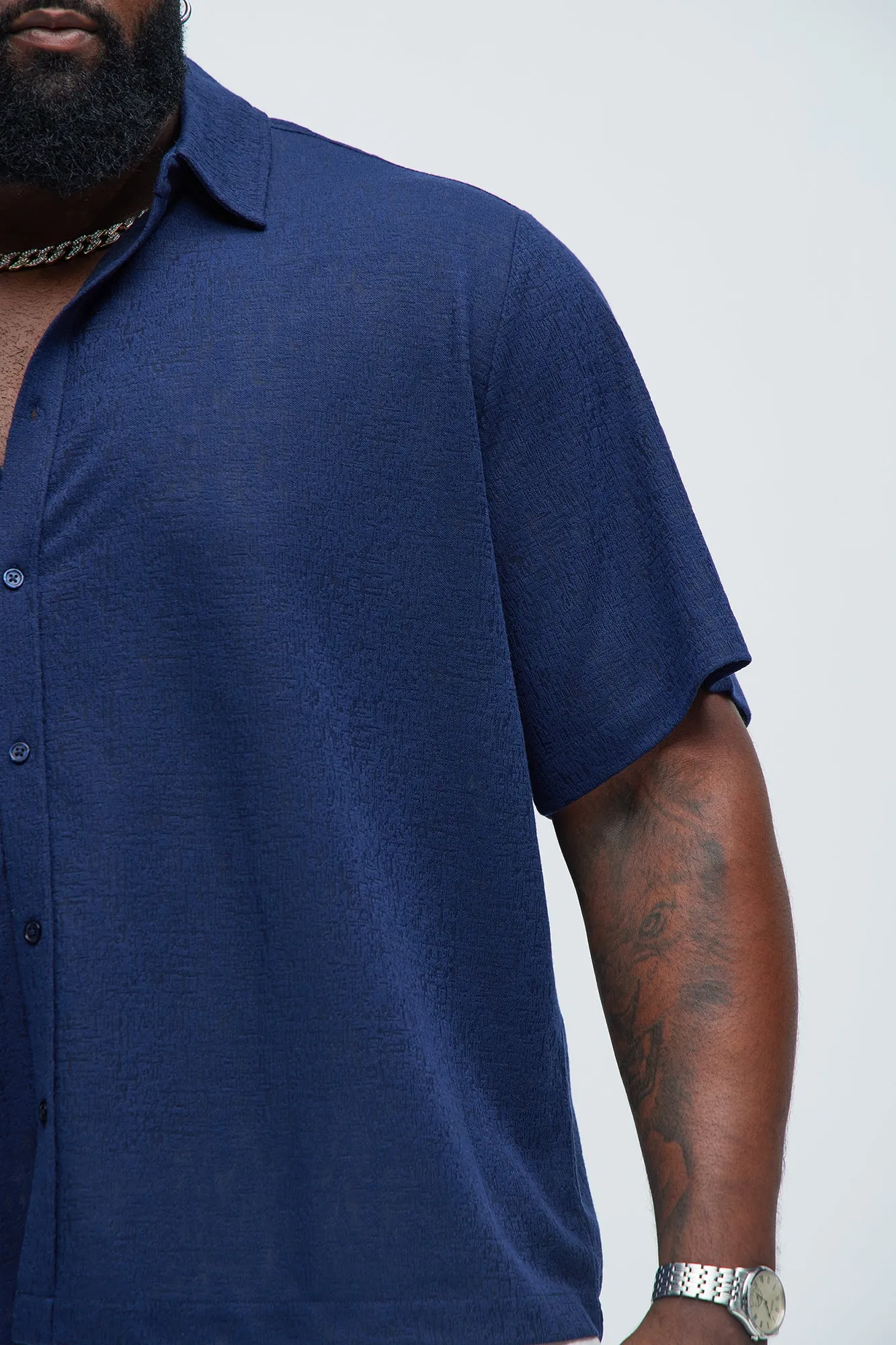 Henrik Textured Shirt - Navy