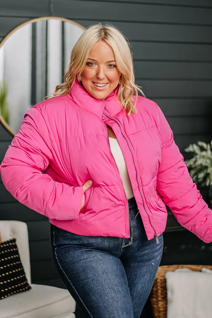 Here For The Day Puffer Coat | Pink