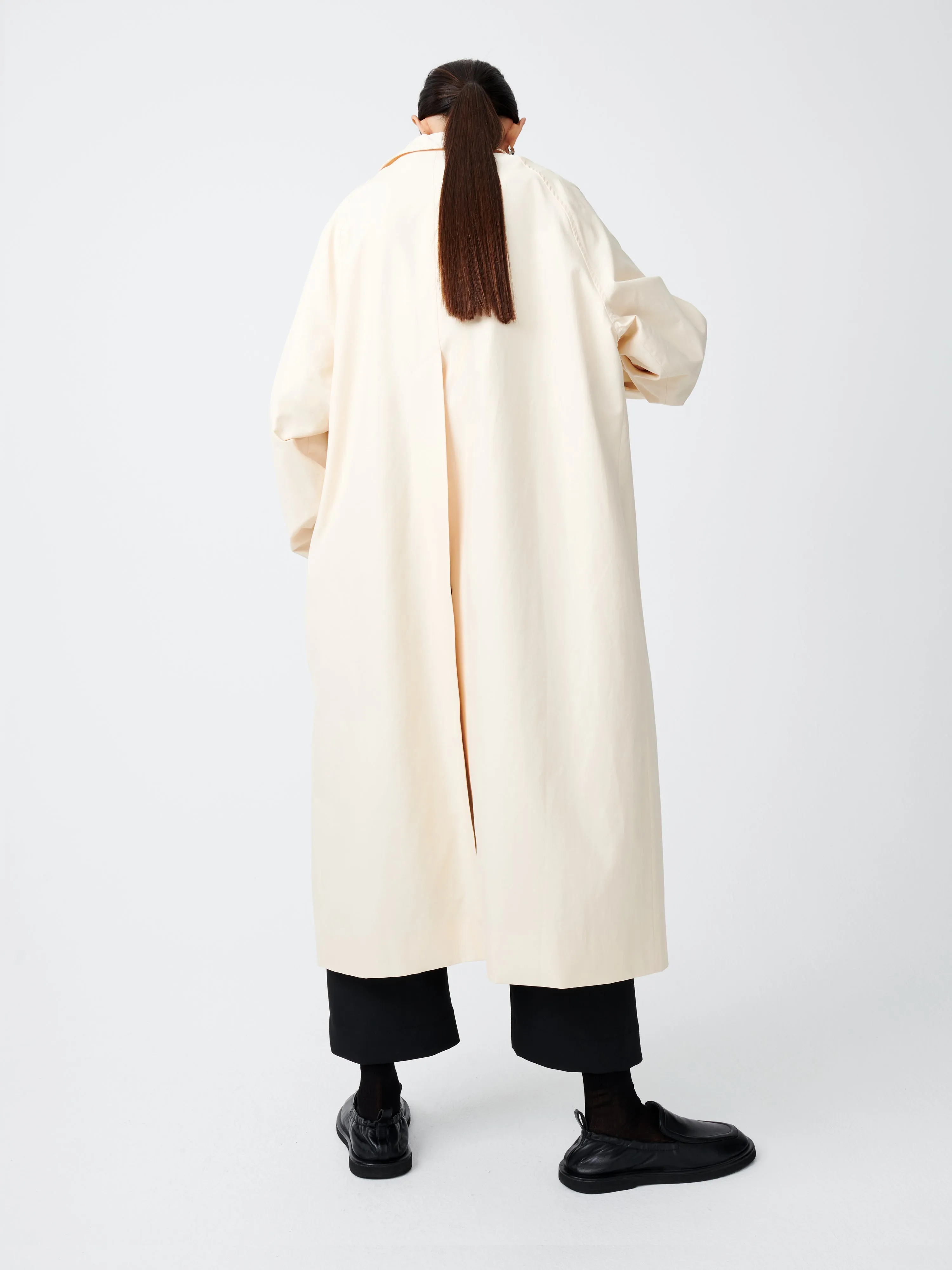 Holin Coated Cotton Coat in Linen