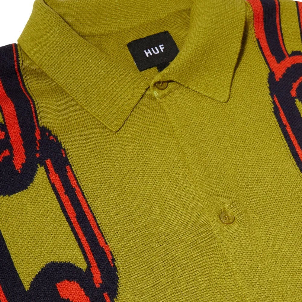 HUF LINKED S/S KNIT SWEATER-GREEN