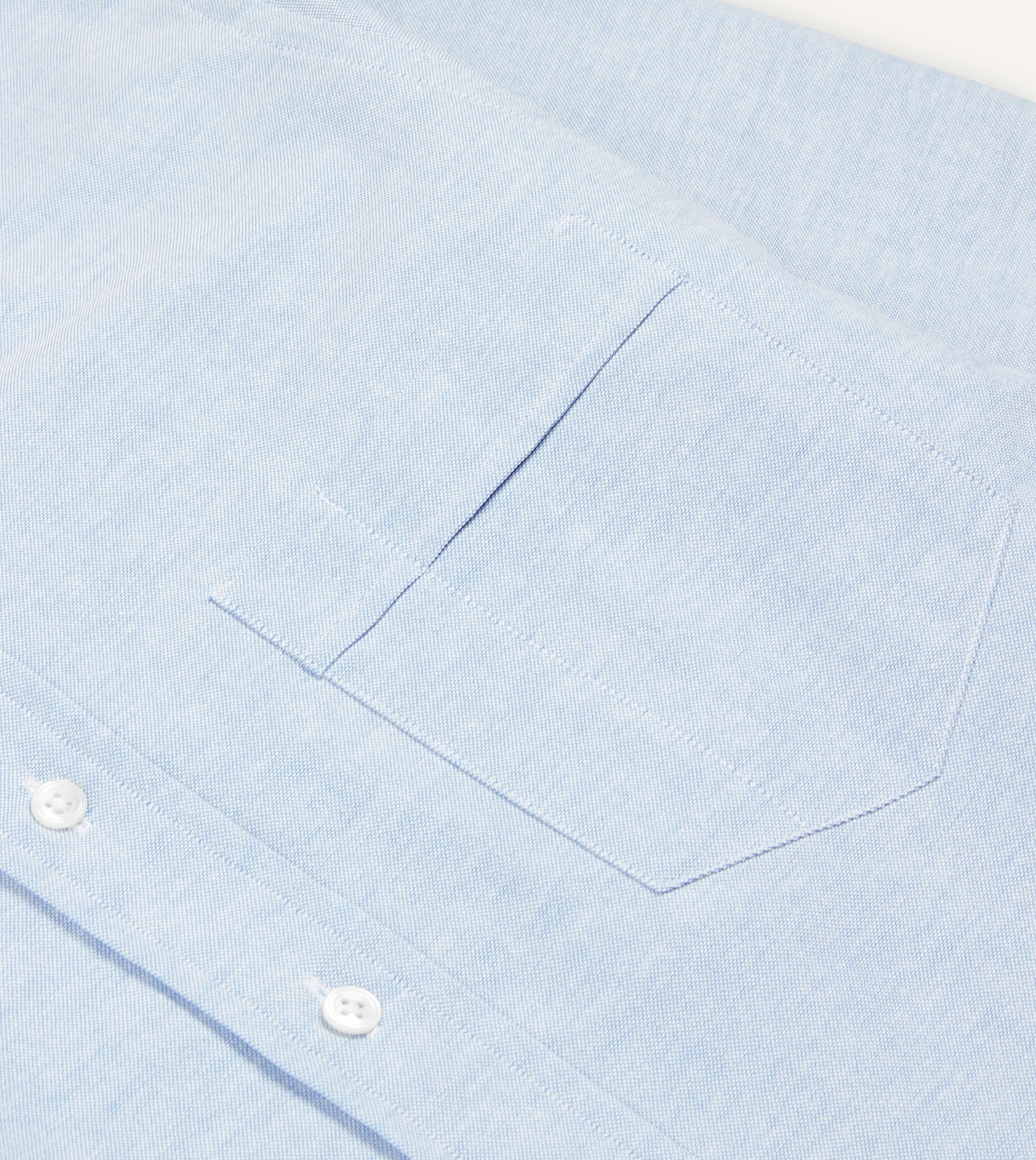 Ice Blue Cotton Oxford Cloth Button-Down Shirt