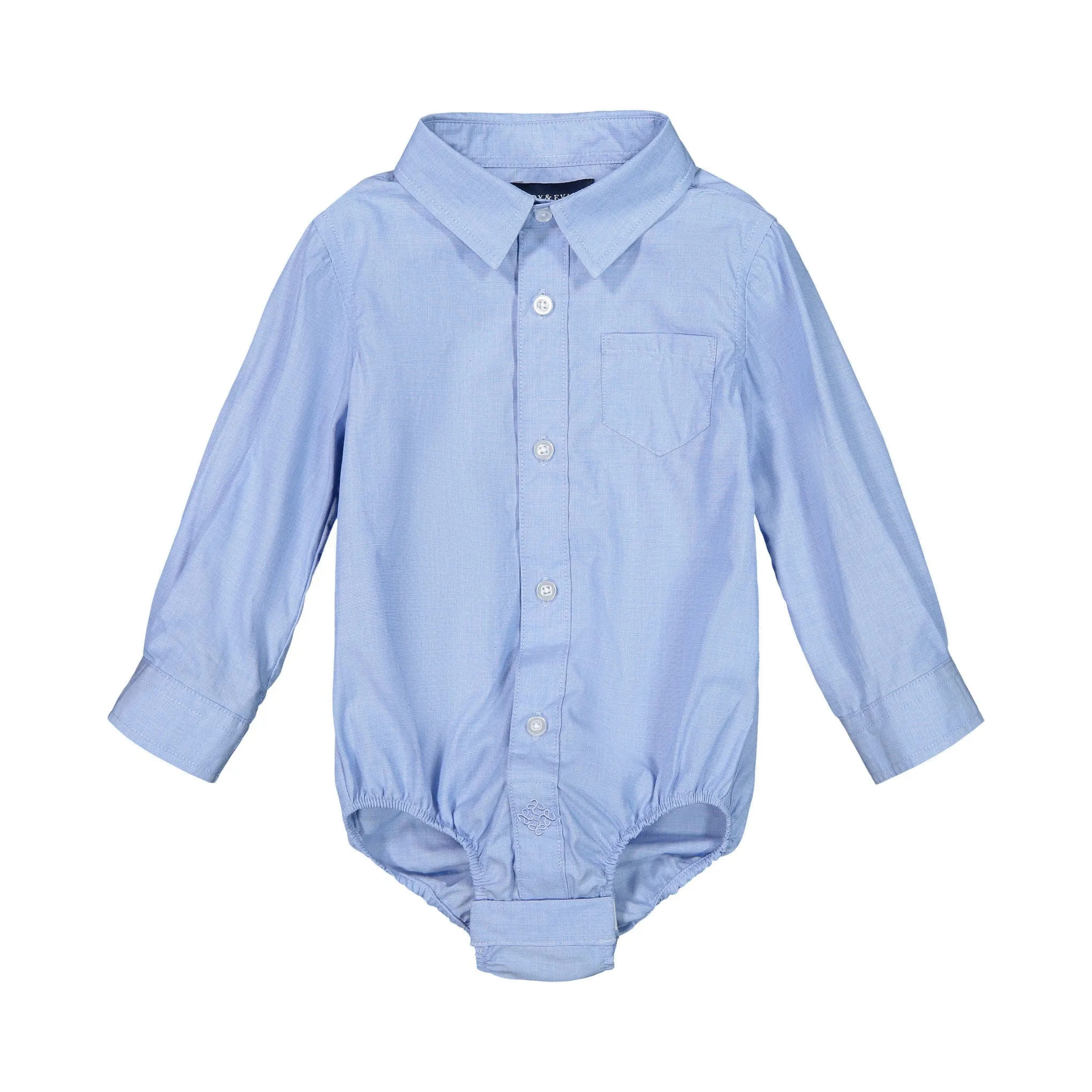 Infant Boy Blue Chambray Button-down Shirtzie