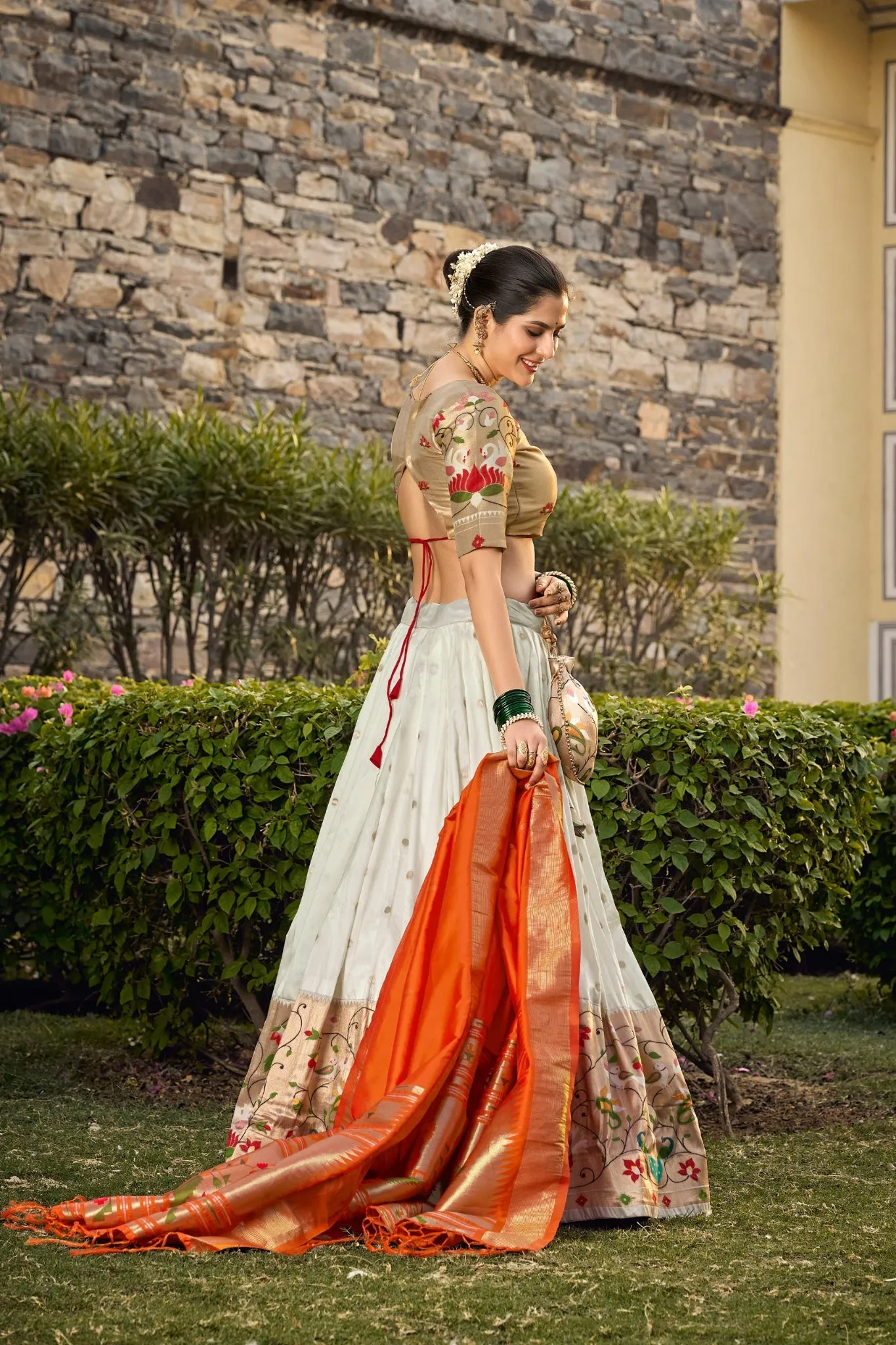 Jacquard Silk Paithani Designer Lehenga Choli