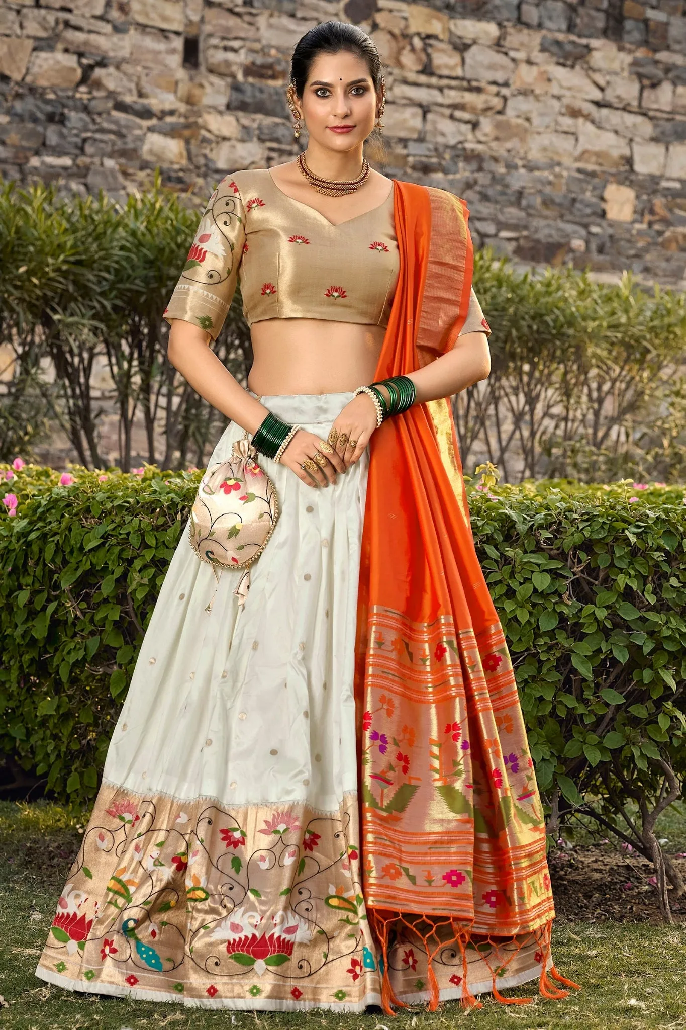 Jacquard Silk Paithani Designer Lehenga Choli