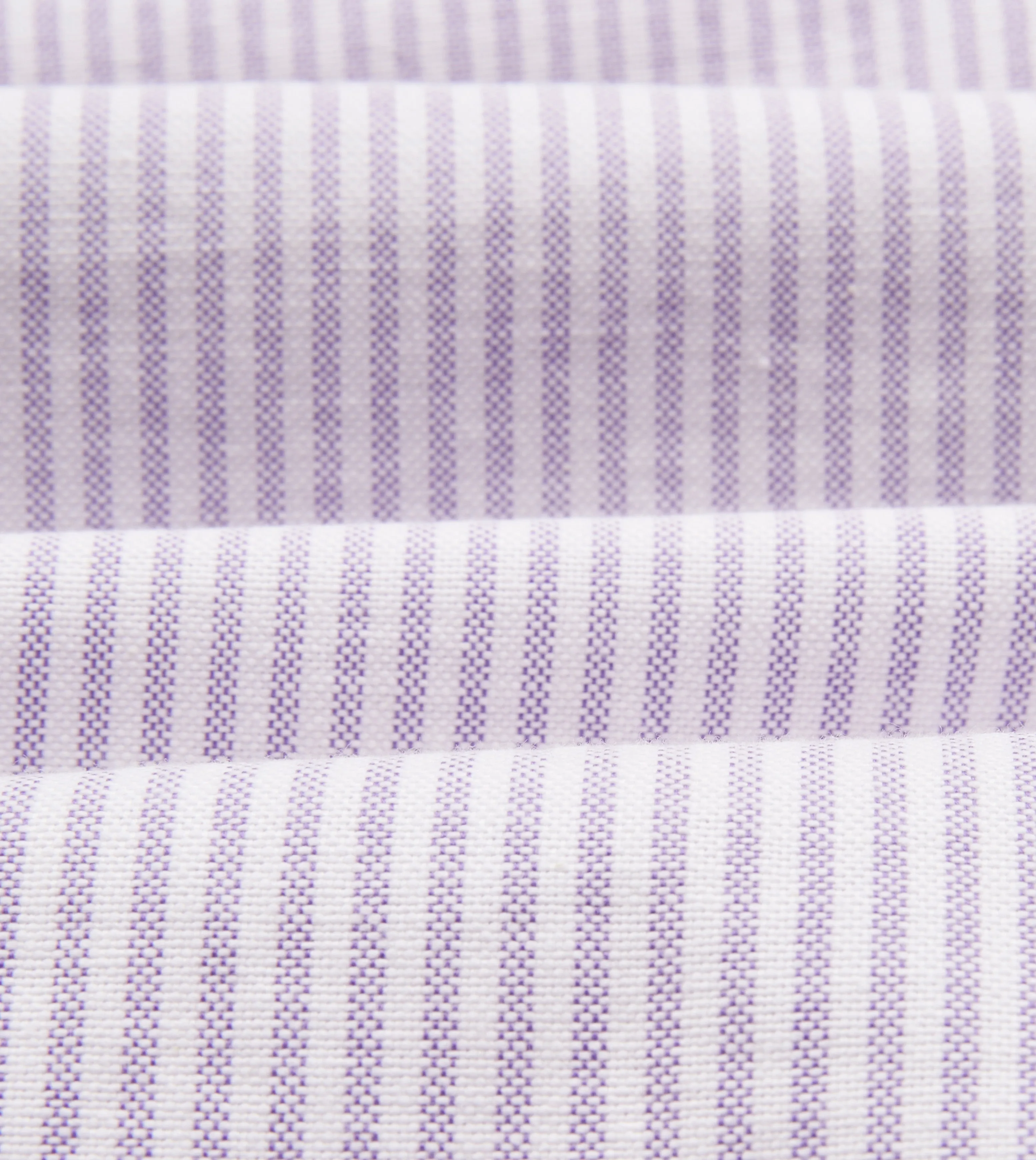 Lilac Ticking Stripe Cotton Oxford Cloth Button-Down Shirt