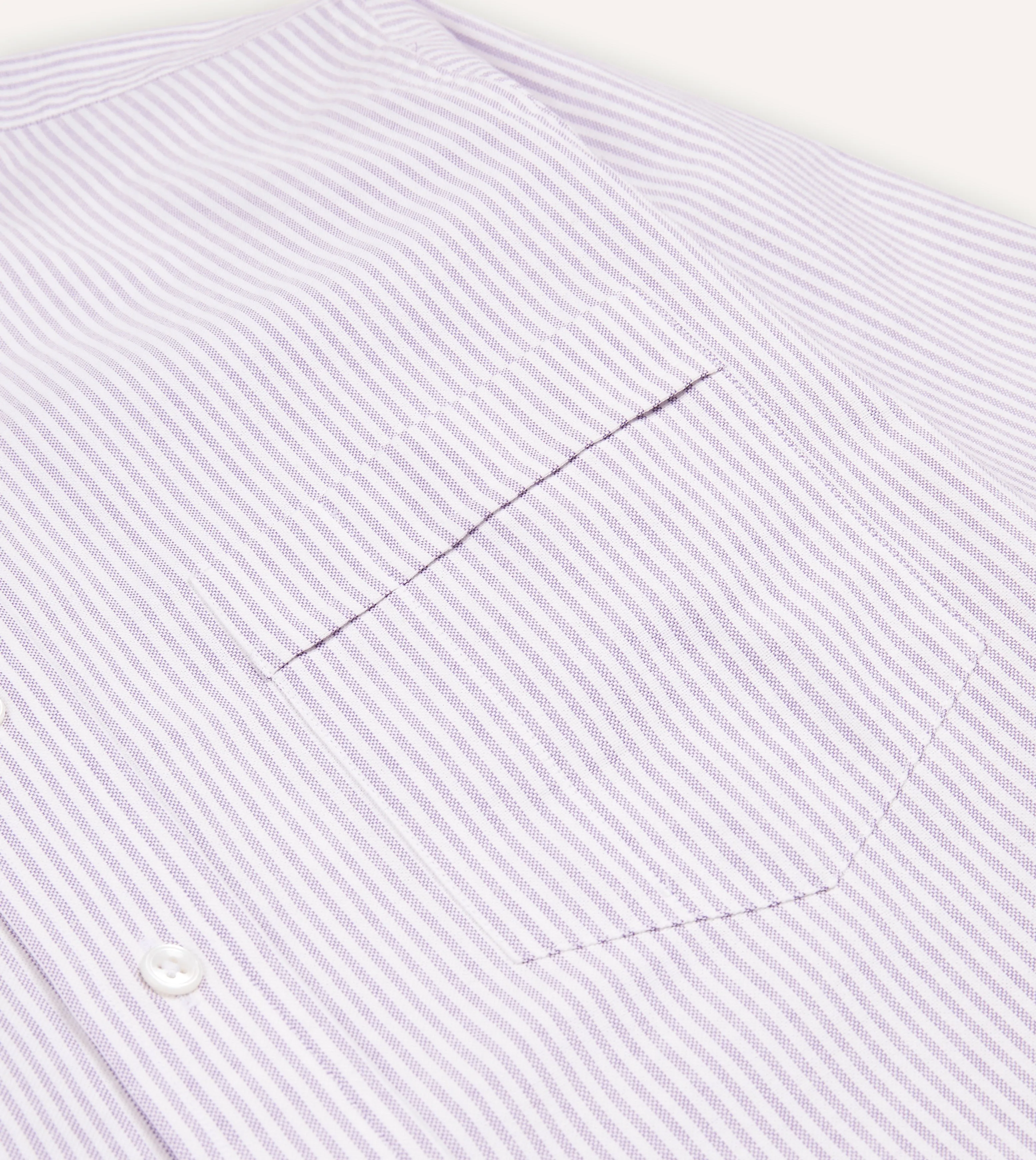 Lilac Ticking Stripe Cotton Oxford Cloth Button-Down Shirt