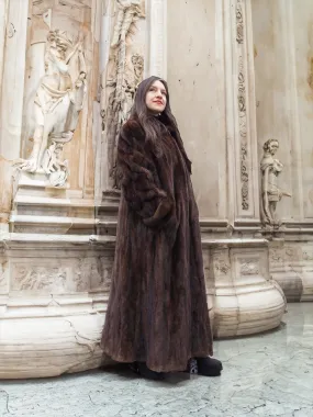 Mahogany Lunaraine Canadian Mink Fur Coat L to XXL 52 Long