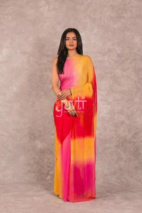 Multi colour Chiffon Saree