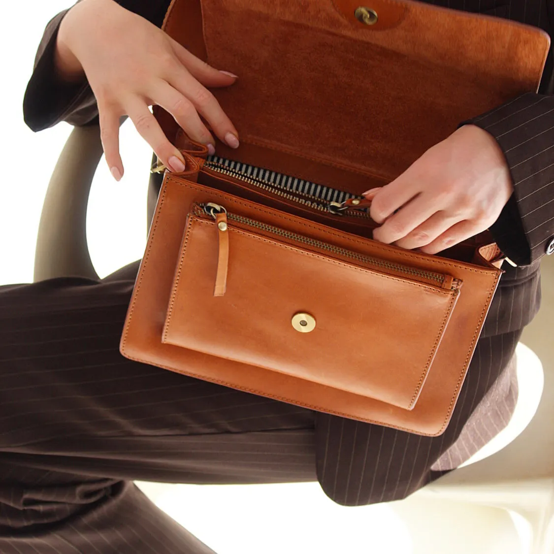 O My Bag HARPER handvska i lder - Cognac