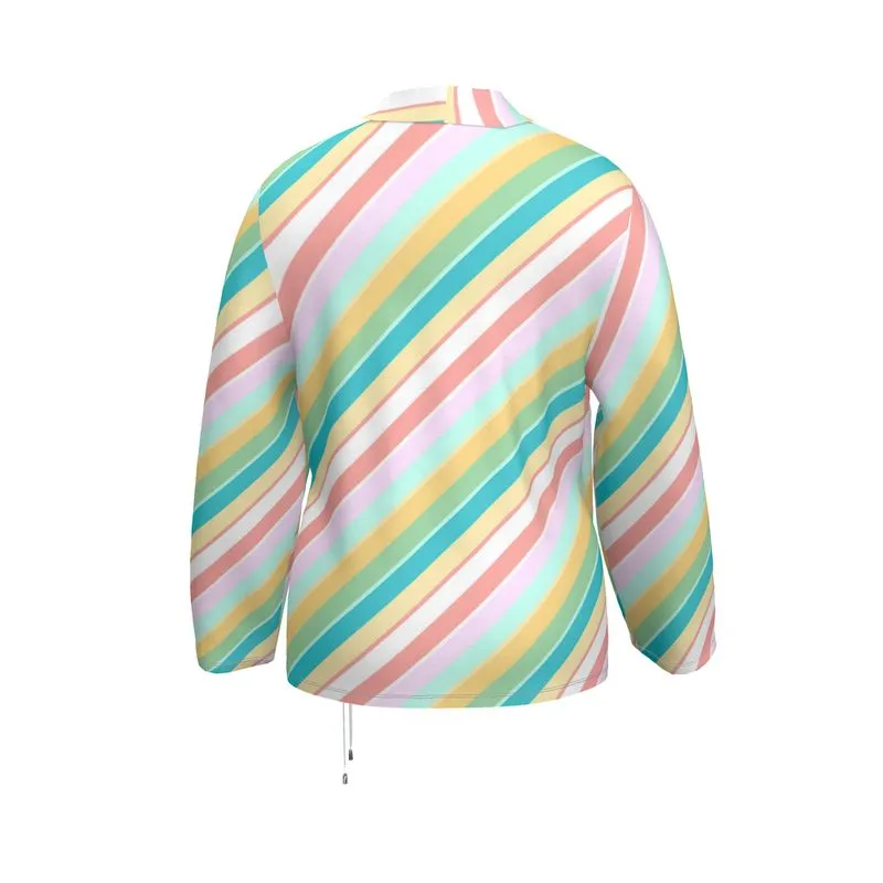 Pastel Candy Cane Wrap Blazer