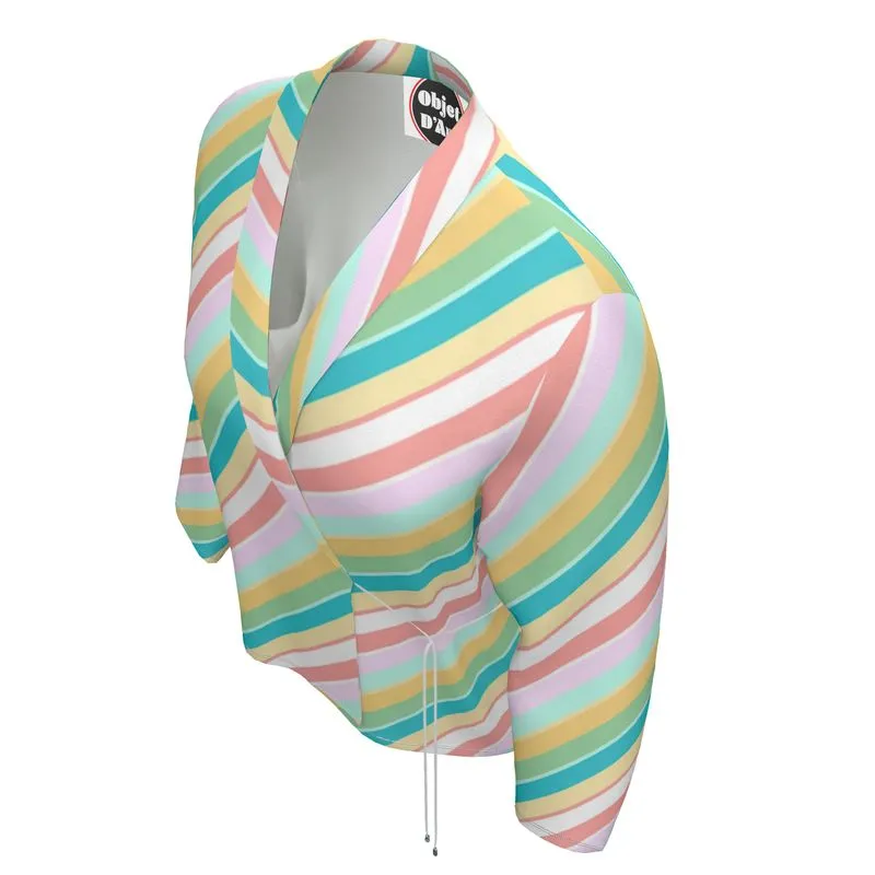 Pastel Candy Cane Wrap Blazer