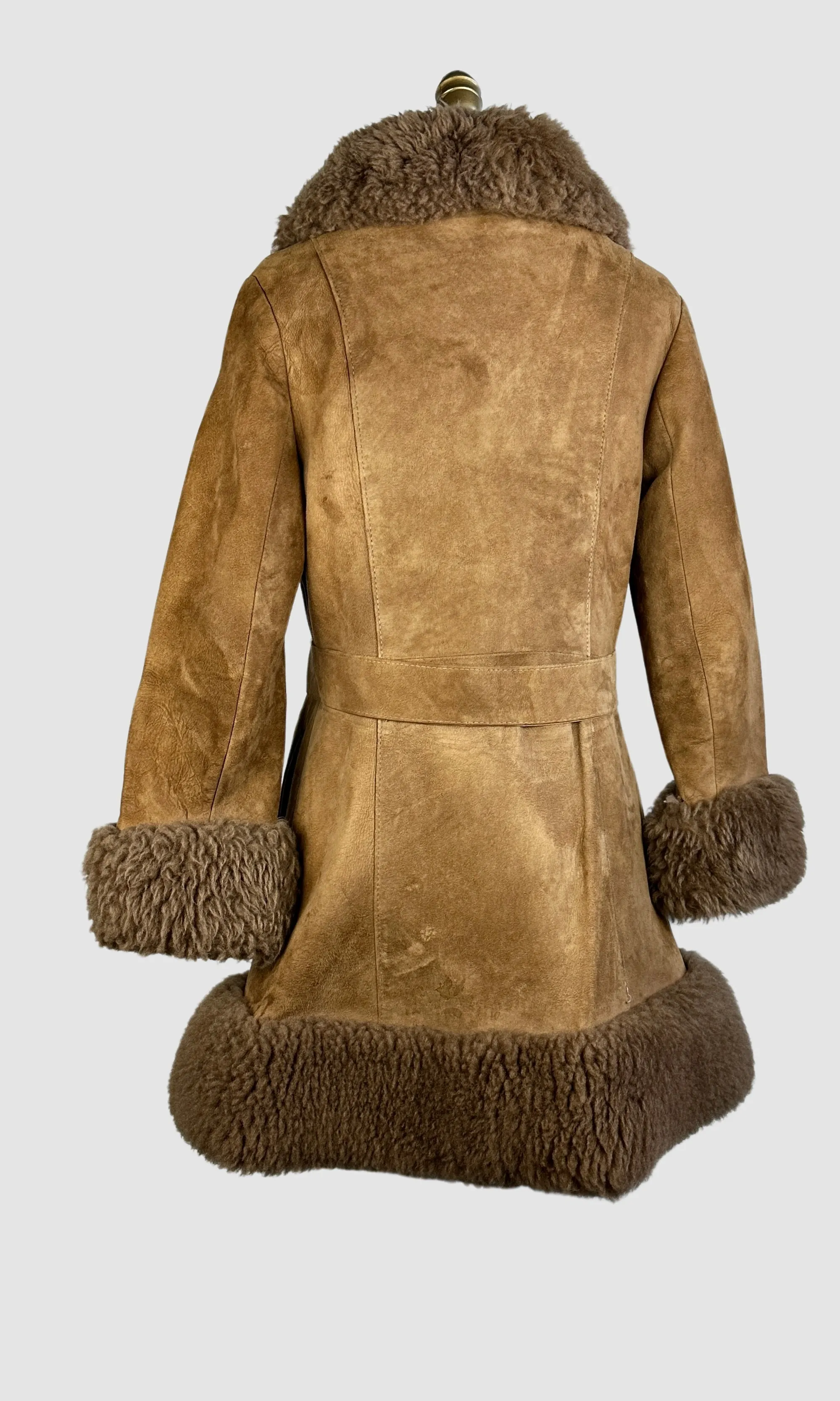 PENNY LANE 70s Suede and Faux Fur Coat Small