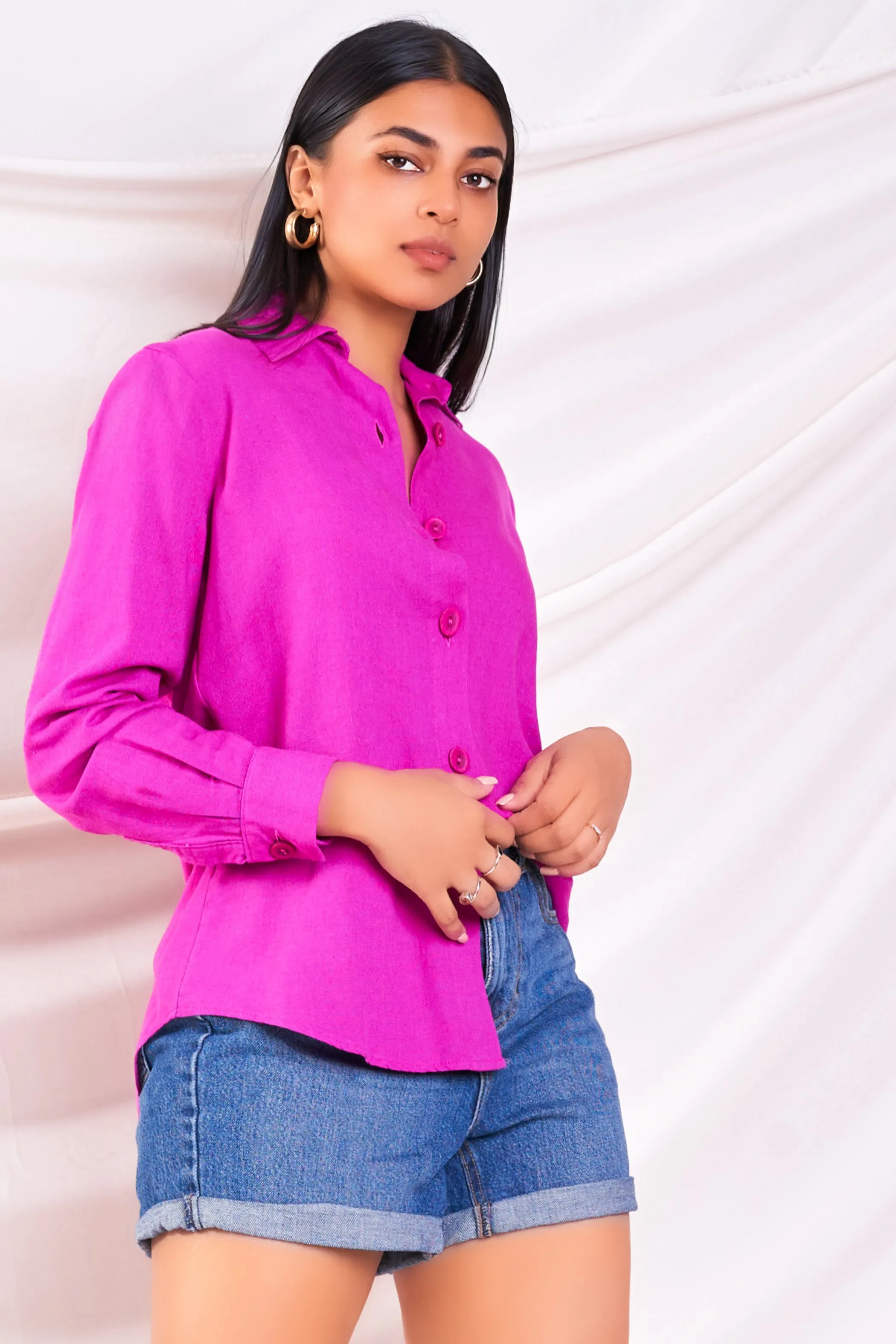 Pink Linen Shirt