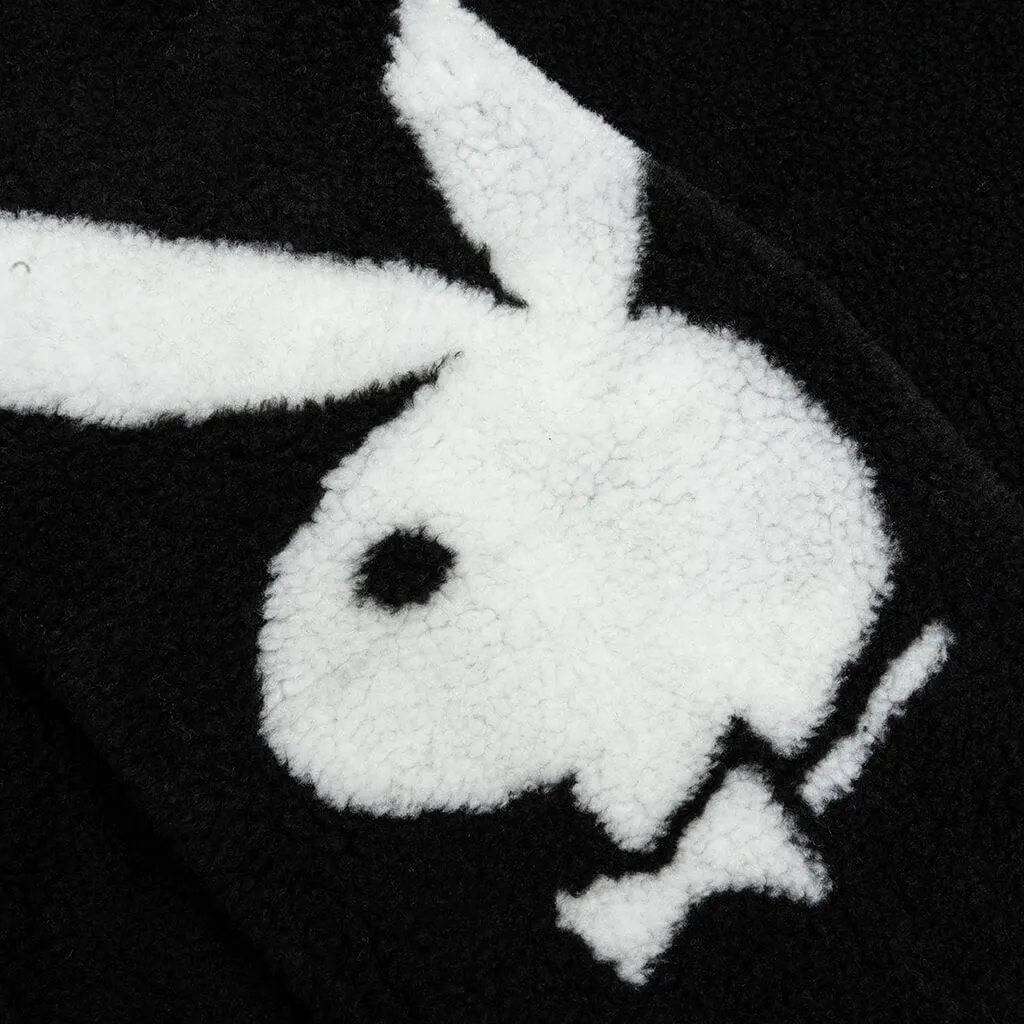 PLEASURES x Playboy Bunny Sherpa Zip Up Jacket - Black