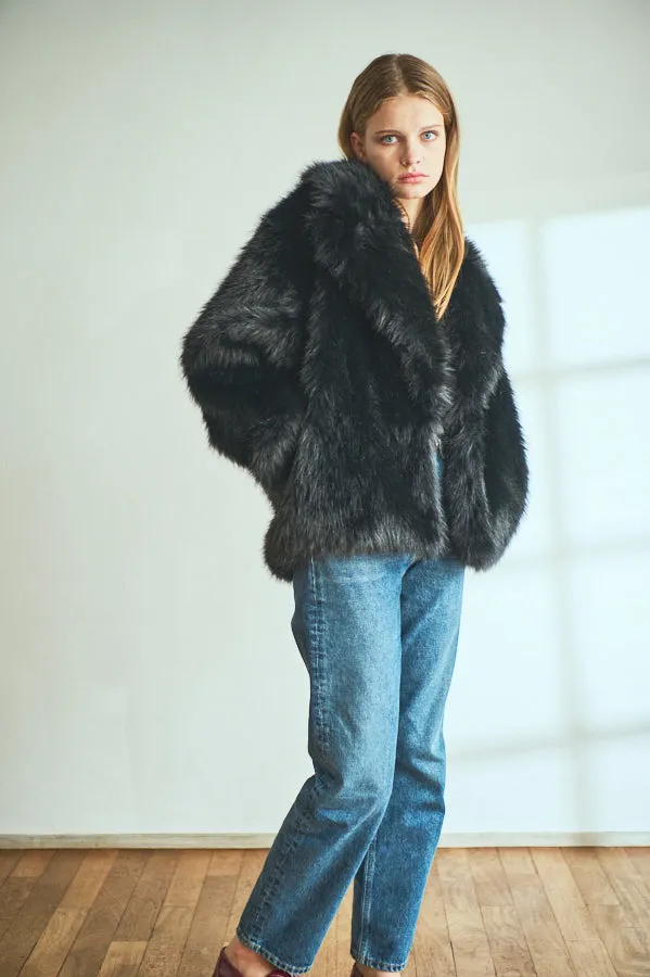 Pre-order Elisa Faux Fur Coat <br>-BLK-