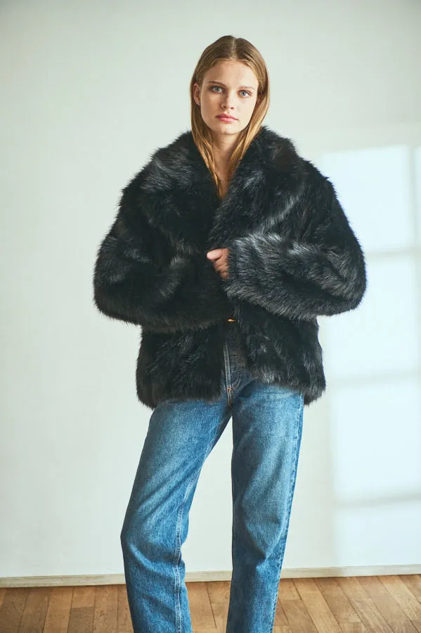 Pre-order Elisa Faux Fur Coat <br>-BLK-